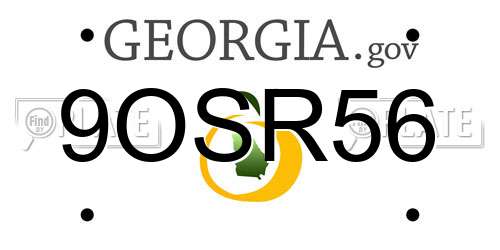 9OSR56 Georgia License Plate