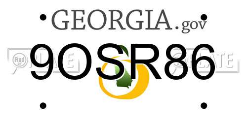 9OSR86 Georgia License Plate