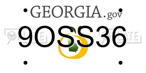 9OSS36 Georgia License Plate