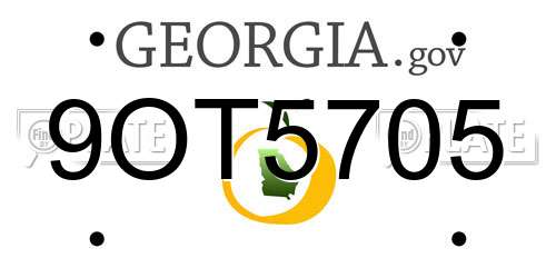 9OT5705 Georgia License Plate