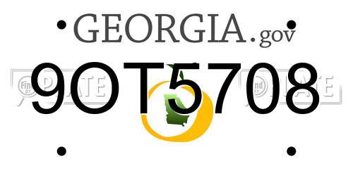 9OT5708 Georgia License Plate