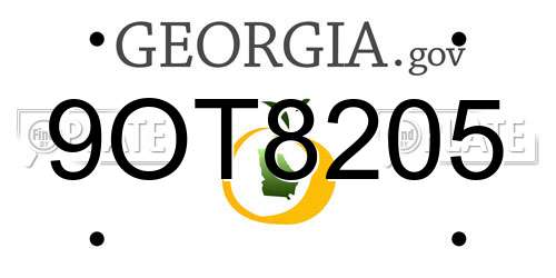 9OT8205 Georgia License Plate