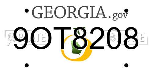 9OT8208 Georgia License Plate