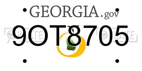 9OT8705 Georgia License Plate