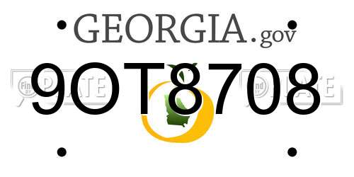 9OT8708 Georgia License Plate