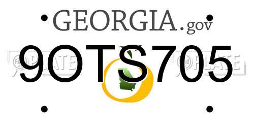 9OTS705 Georgia License Plate