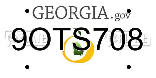 9OTS708 Georgia License Plate