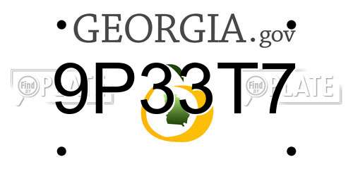 9P33T7 Georgia License Plate