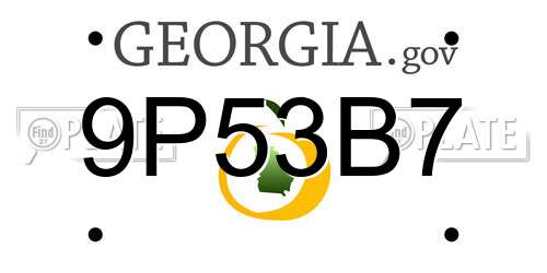 9P53B7 Georgia License Plate