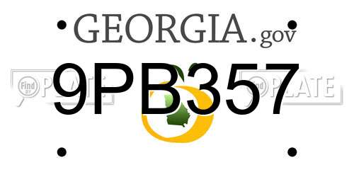 9PB357 Georgia License Plate