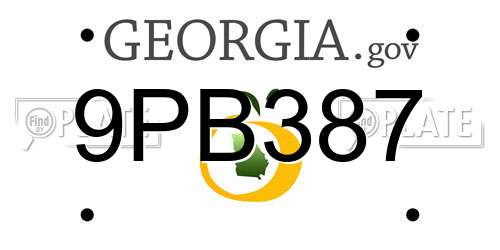 9PB387 Georgia License Plate