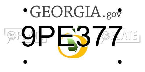 9PE377 Georgia License Plate