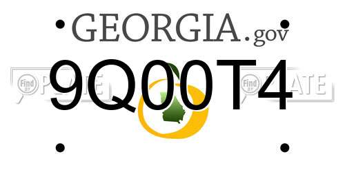 9Q00T4 Georgia License Plate