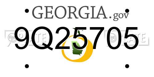 9Q25705 Georgia License Plate