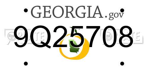 9Q25708 Georgia License Plate