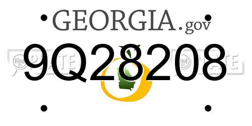 9Q28208 Georgia License Plate