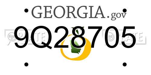 9Q28705 Georgia License Plate