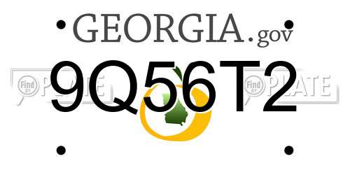 9Q56T2 Georgia License Plate