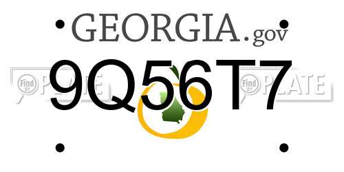 9Q56T7 Georgia License Plate