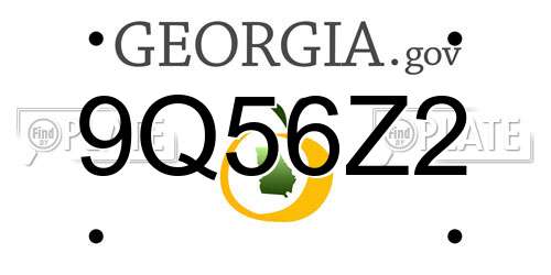 9Q56Z2 Georgia License Plate