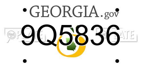 9Q5836 Georgia License Plate