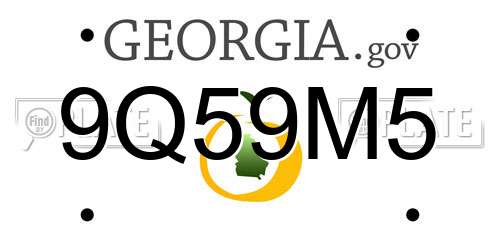 9Q59M5 Georgia License Plate