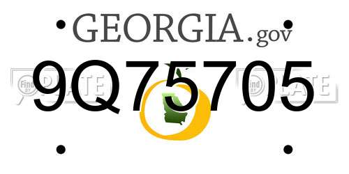 9Q75705 Georgia License Plate