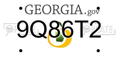 9Q86T2 Georgia License Plate