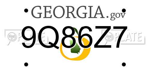 9Q86Z7 Georgia License Plate