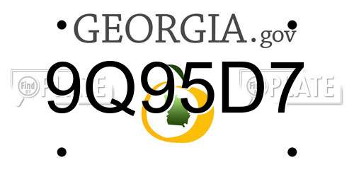 9Q95D7 Georgia License Plate