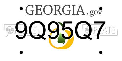 9Q95Q7 Georgia License Plate