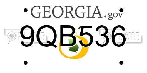 9QB536 Georgia License Plate