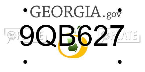 9QB627 Georgia License Plate
