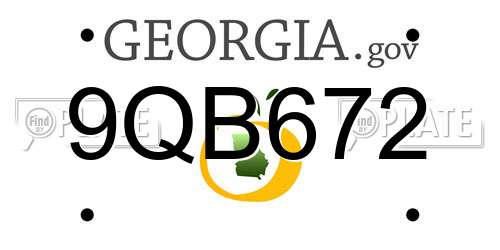 9QB672 Georgia License Plate
