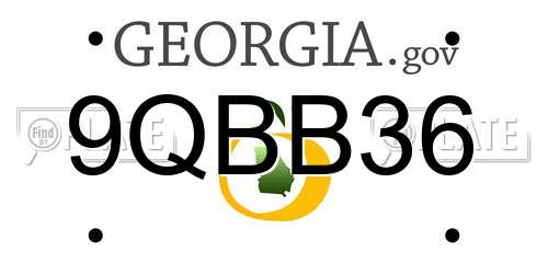 9QBB36 Georgia License Plate