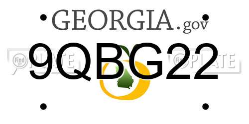 9QBG22 Georgia License Plate