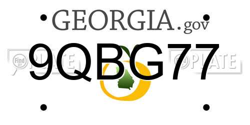9QBG77 Georgia License Plate