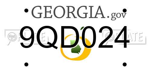 9QD024 Georgia License Plate