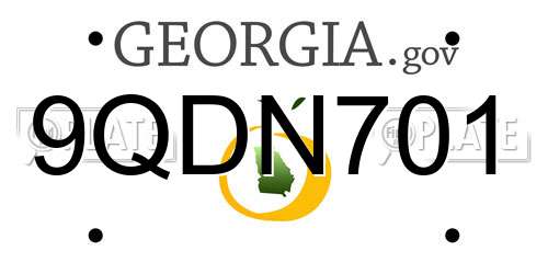 9QDN701 Georgia License Plate