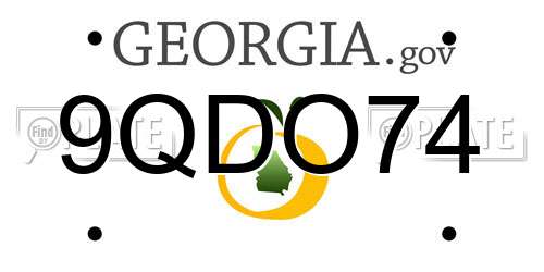 9QDO74 Georgia License Plate