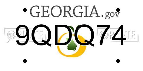 9QDQ74 Georgia License Plate