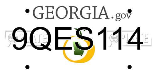 9QES114 Georgia License Plate