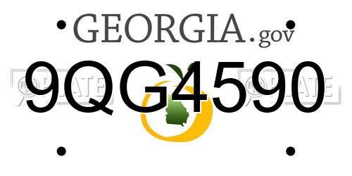 9QG4590 Georgia License Plate