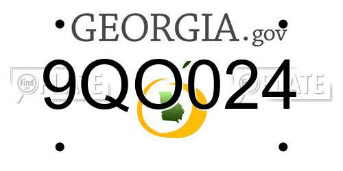 9QO024 Georgia License Plate