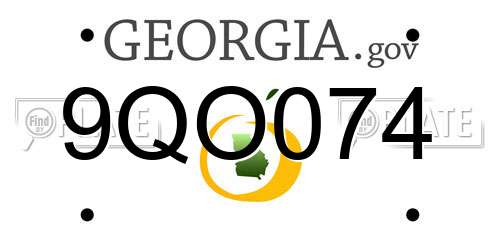 9QO074 Georgia License Plate
