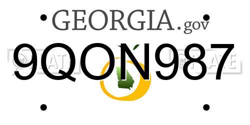 9QON987 Georgia License Plate