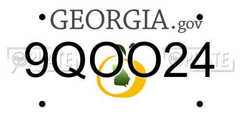 9QOO24 Georgia License Plate
