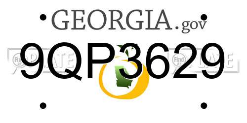 9QP3629 Georgia License Plate
