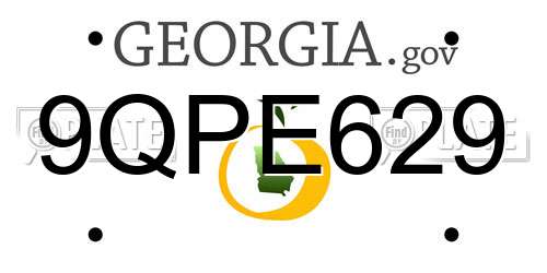 9QPE629 Georgia License Plate