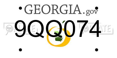 9QQ074 Georgia License Plate